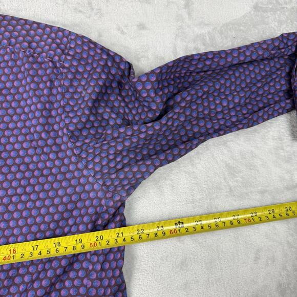 Thomas Pink London Slim Fit Pattern Dress Shirt Purple Men 16/41cm Luxury Design - Picture 5 of 9